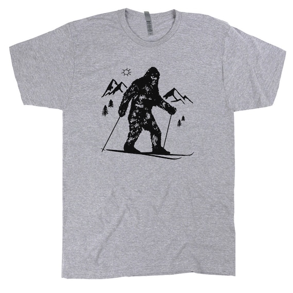 Really Awesome Shirts Bigfoot Hockey Shirt - Sasquatch Ice Hockey T-Shirt Men's Small / White