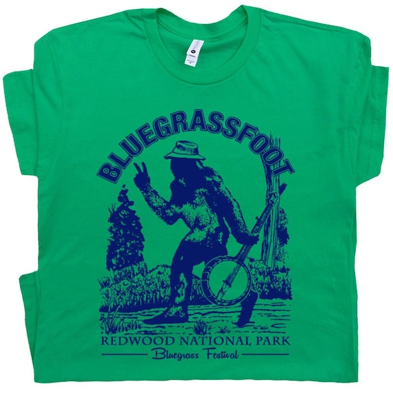Bluegrassfoot Bluegrass T Shirt Banjo Shirts Cool Vintage Bigfoot