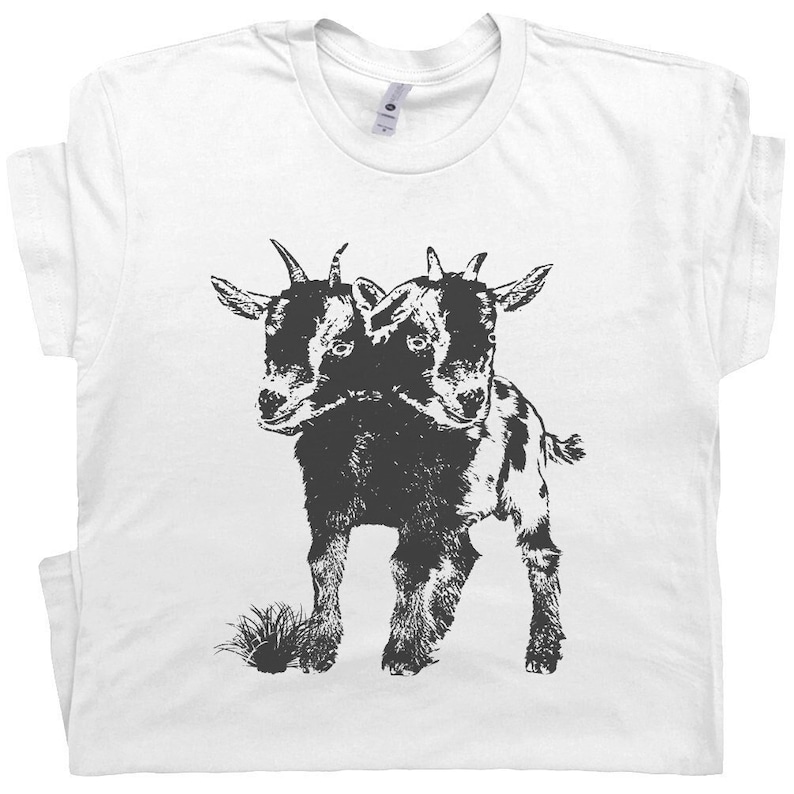 two head goat shirt funny weird animal t shirt