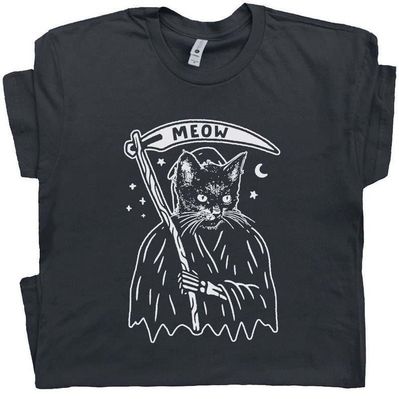 grim reaper cat shirt Funny cat t shirt