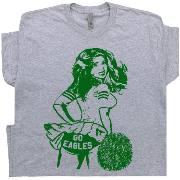 Go Eagles T Shirt Vintage Football T Shirt Retro Eagles Cheerleader T Shirt Cool T Shirts Vintage Graphic T Shirt Alternative Jersey Logo