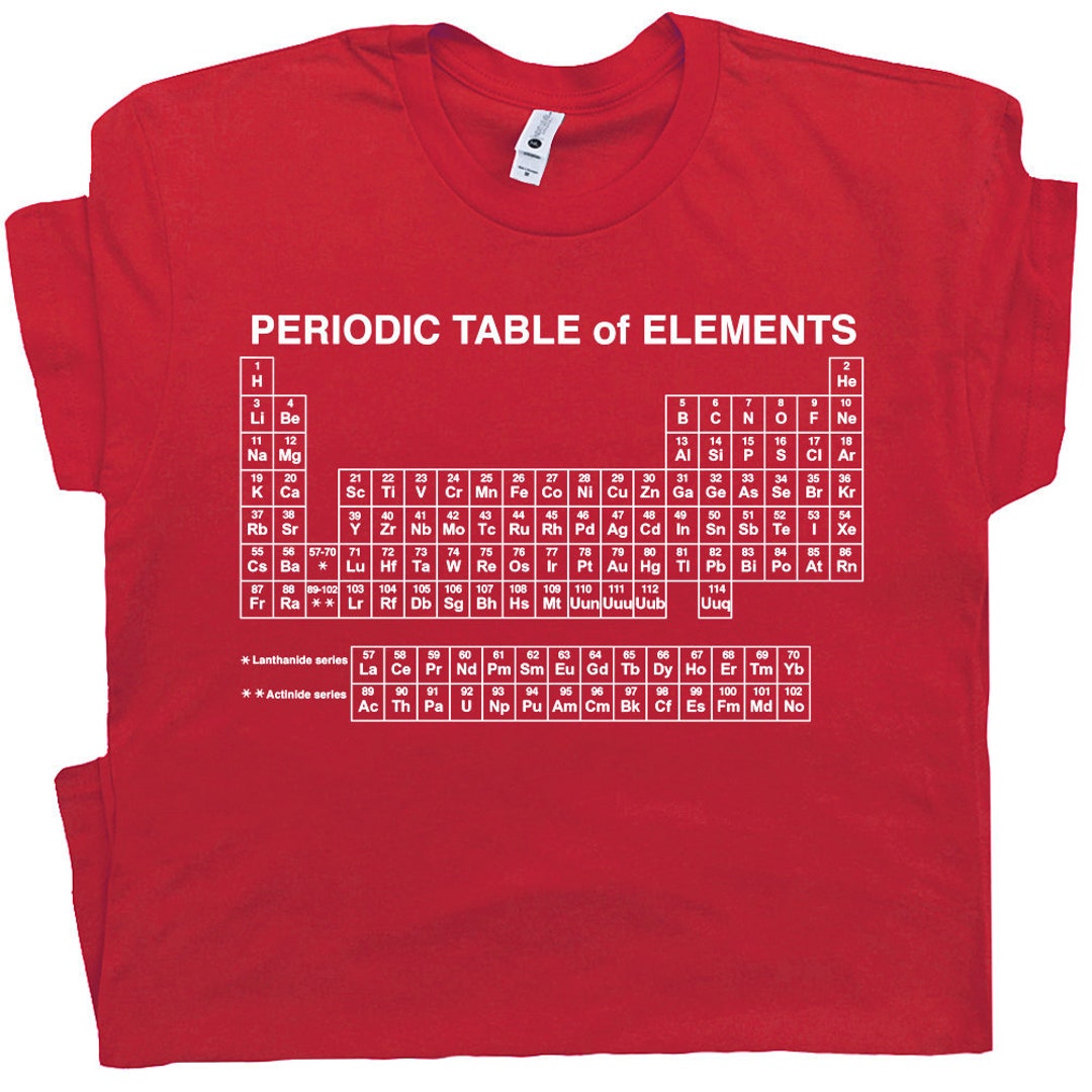 T-shirt Humour Noël Chimie - Sapin Tableau Périodique, Coton, Noir, Taille Regular