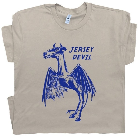 Jersey Devil Shirt Weird Mythical Creature Shirts Unusual Cryptozoology T Shirt for Men Women Guys Strange Cryptid Shirts Retro Graphic Tee
