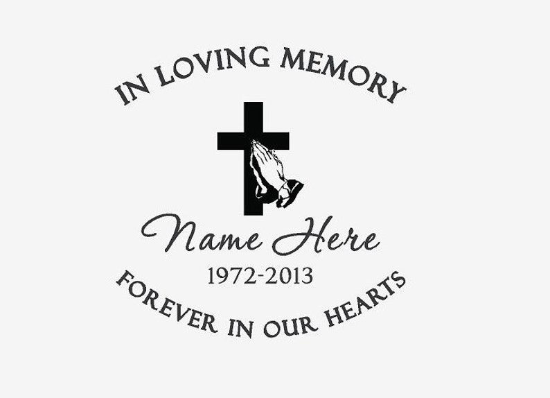 In Loving Memory 10/" Cowboy Kneeling Cross Decal Window Personalized Memorial