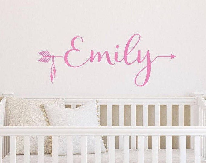 Personalized Arrow Name Wall Decal | Boho Arrow Wall Decal | Boho ...