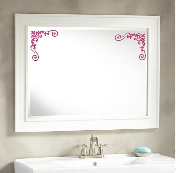 Corner Flourish Wall Decal Mirror Wall Decor Decorative Etsy