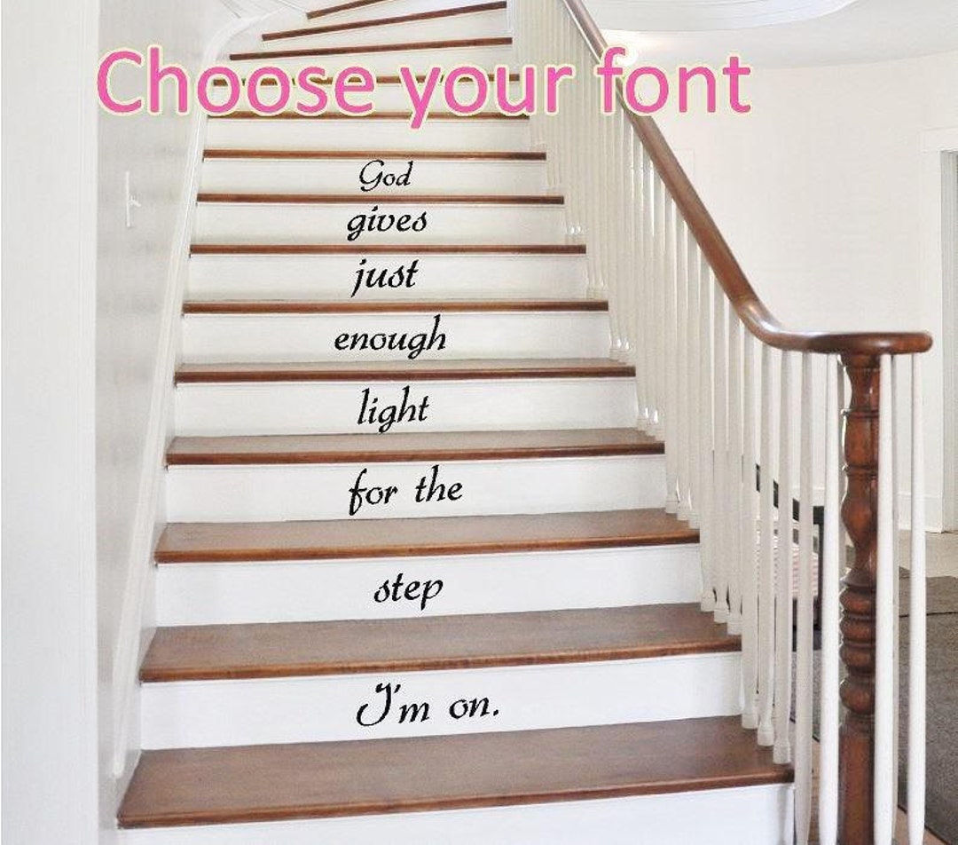 Christian Stair Decals, Bible Verse Stair Riser Decals, Staircase Decor ...