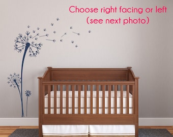 Dandelion Wall Decal, Nursery Wall Art, Large Baby Room Wall Sticker, Bedroom and Living Room Wall Decor, Nature Wall Art, Self Gift  CE19H