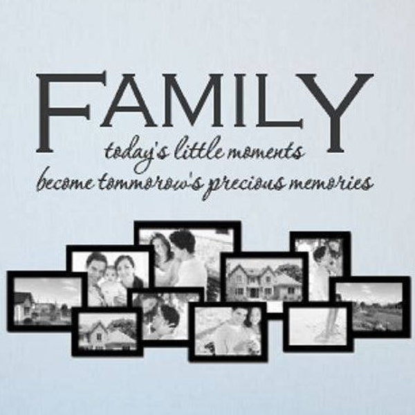 Family Wall Decal | FAMILY today's little moments | Family Quotes | Living Room Decor | Wall Sticker | Gift for Her | Mother's Day Gift CE61