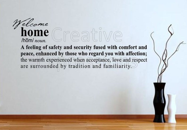 Vinyl Lettering Home Decor Definition of Home Wall Art Home Definition Wall Decal Welcome Home Wall Decor Housewarming Gift CE47