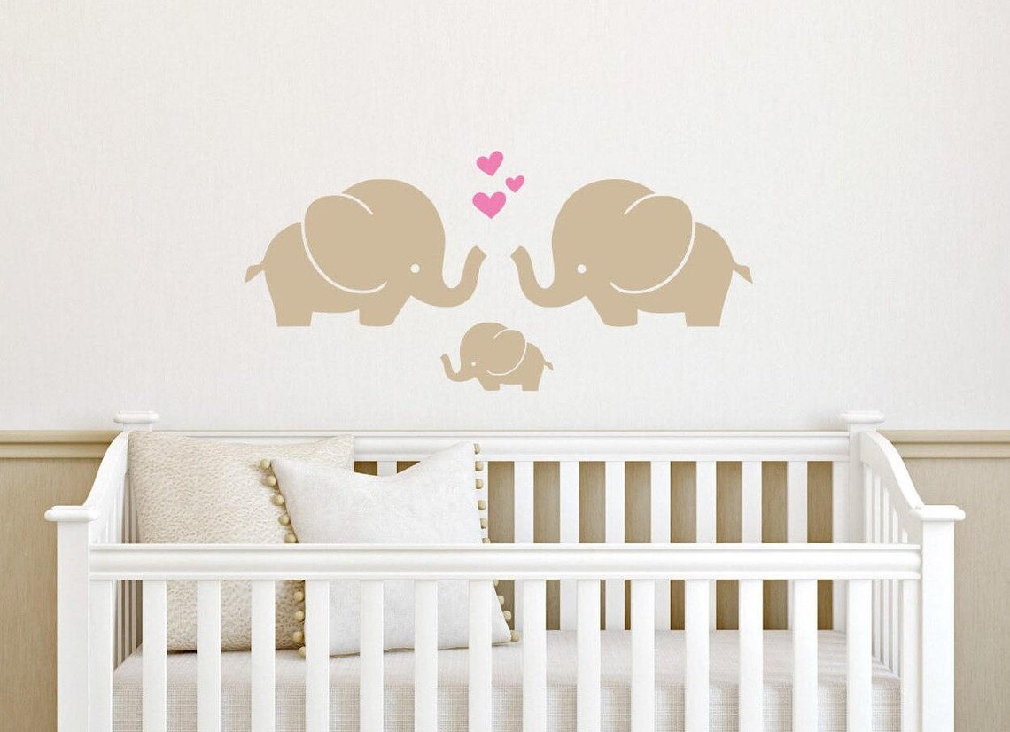 Elephant Wall Decal Nursery Wall Decor Baby Room Decor Etsy
