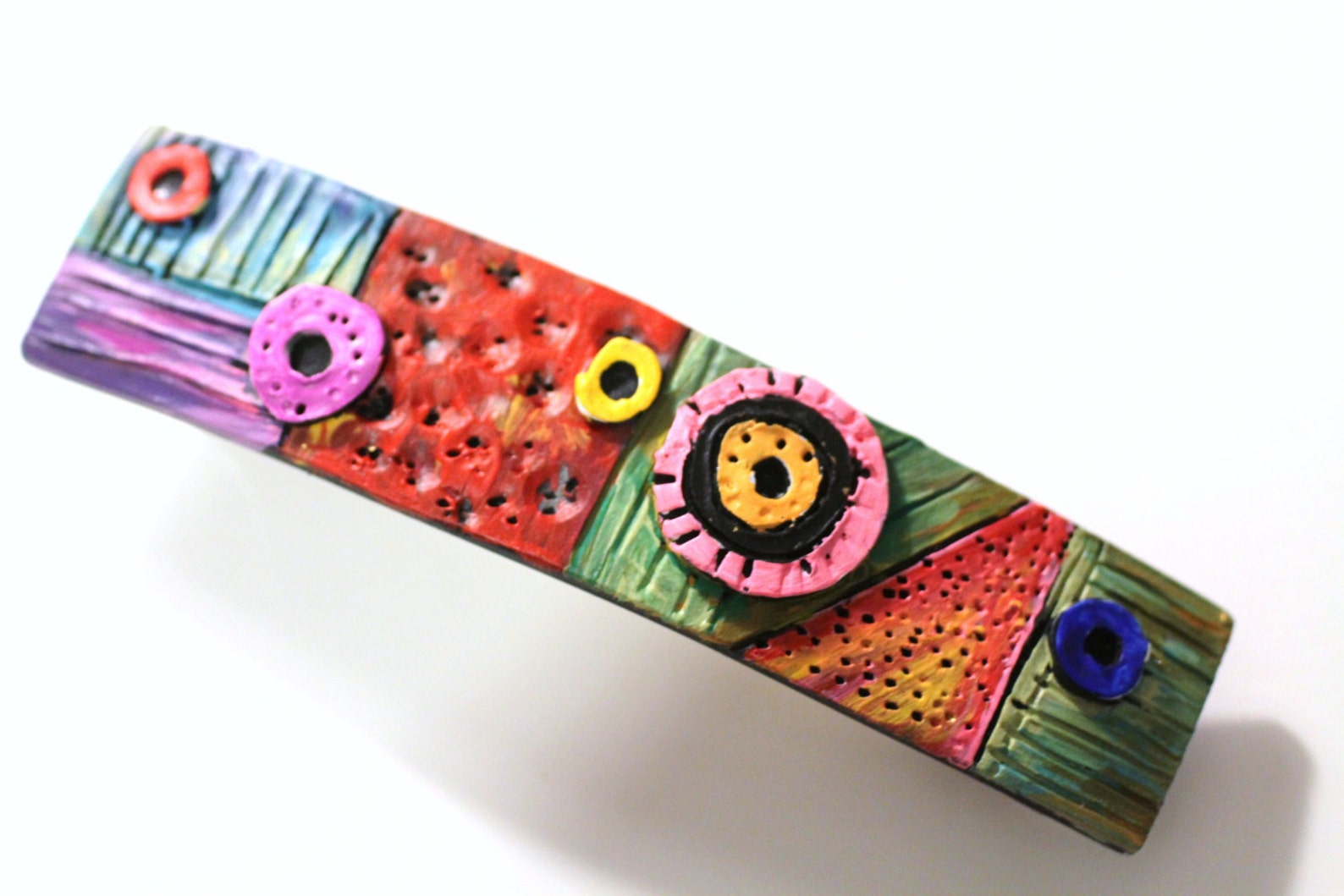 Painted Clips Unique Hand Painted Hair Clip Colorful Hair Barrette for Long - Etsy