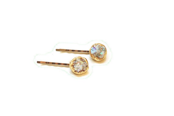 Crystal Hair Pins Faux Druzy Pins Bobby Pins Jeweled Hair Etsy