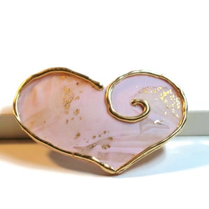 Heart Hair Clip, Blush Pink Heart Hair Barrette, Heart Clip for Long Hair, V Day Gifts