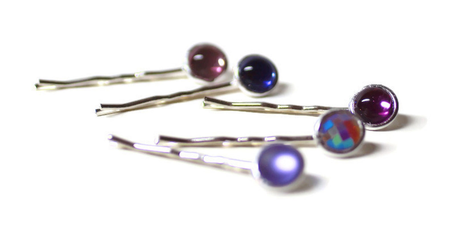 Jewel Hair Pins in Purple Colorful Hair Pins Bridesmaid Etsy