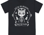 CATS 39 DAY of the DEAD Unisex Cat Tee Shirt Black