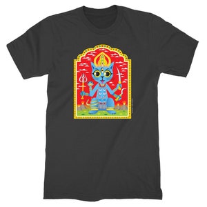 Katzen-T-Shirt | Kali Katze T-Shirt | Schwarzes Unisex Fit Tee