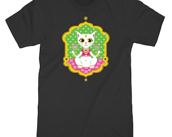 T-shirt chat | T-shirt Kitty inspiré de l'Inde | T-shirt unisexe | Coupe traditionnelle