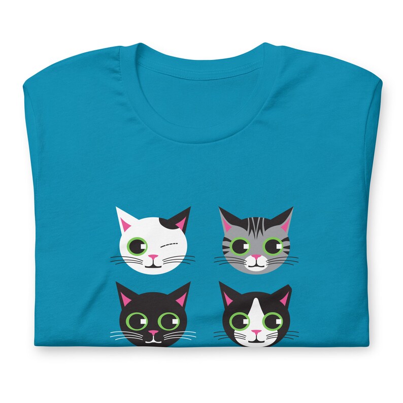 ADOPT CAT | Cat T-shirt | Unisex Tee in Aqua or Pink