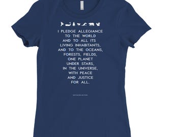 EARTH PLEDGE T-Shirt | Environmental Message on Women’s T-shirt | Women's Tee | Choice of Color
