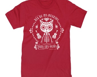 Day of the Dead Cat T-Shirt | Dia de los Muertos Unisex Tee