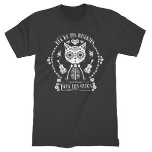 Cat T-shirt Day of the Dead for Cats Dia de los Muertos Unisex Tee Choice of Color Black