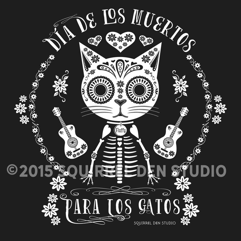 Cat T-Shirt Day of the Dead Baseball-style Raglan Sleeve Unisex Shirt image 2