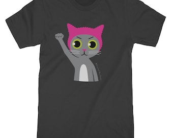 Pussyhat Pussycat Unisex t-shirt | Black Tee | Feminist Cat Shirt