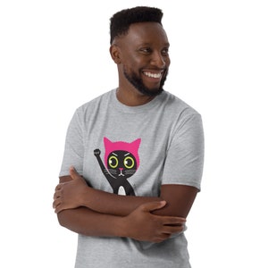 PUSSYHAT PUSSYCAT T-Shirt | Unisex Loose-Fit Tee | Cat Unisex T-Shirt | Gray