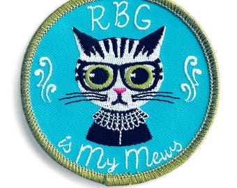 RBG CAT PATCH: Embroidered Iron-On Patch - Last One!