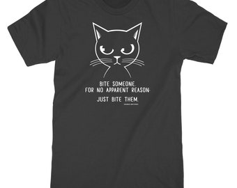 Cat T-shirt | Bite Someone Just Bite Them | Black Unisex t-shirt