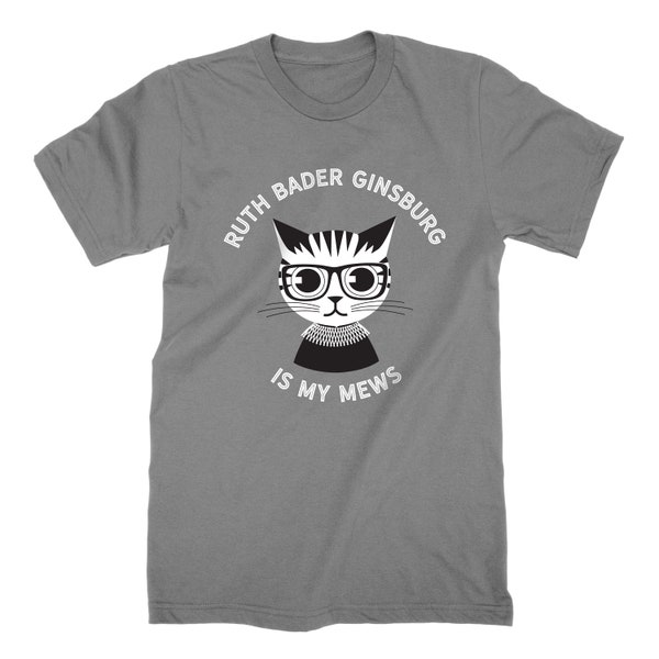 RBG Cat RBG T-Shirt / "Ruth Bader Ginsburg is My Mews" / T-shirt unisex taglia S / Una sinistra / In vendita!