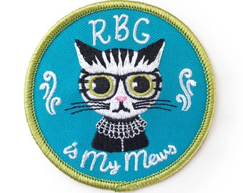 RBG CAT PATCH | Iron-on Embroidered Patch