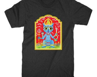 Kali Cat T-Shirt: Hindu Goddess Graphic Tee - Unisex Size M