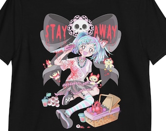 Creepy Cute T shirt Anime Girl with knife - yami kawaii pastel goth gothic dark weeb