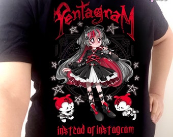 Pentagram Instead of Instagram T shirt - goth fashion yami kawaii shirt creepy cute pastel goth teen daughter gift