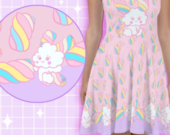 Fairy kei marshmallow bunny - rainbow pastel kawaiicore kawaii tshirt spank kei jfashion harajuku fancy kei kawaii clothing cute fashion