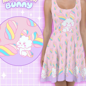 Fairy kei marshmallow bunny - rainbow pastel kawaiicore kawaii tshirt spank kei jfashion harajuku fancy kei kawaii clothing cute fashion