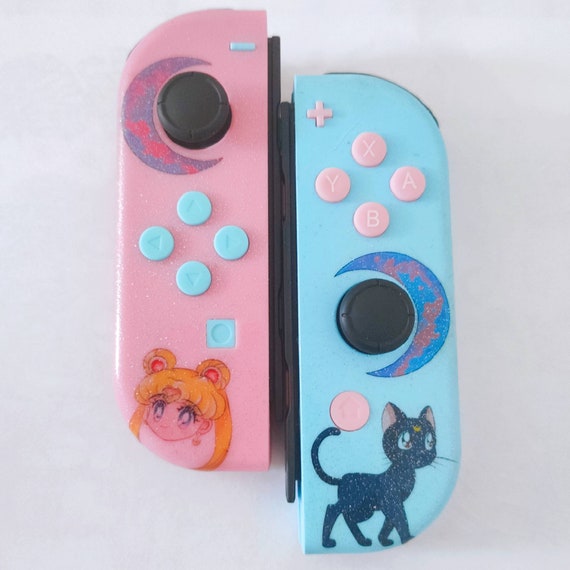 Sailor Girl and Moon cat Nintendo Switch Joy cons