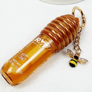 Honey Lip Gloss with Bee Charm Keychain