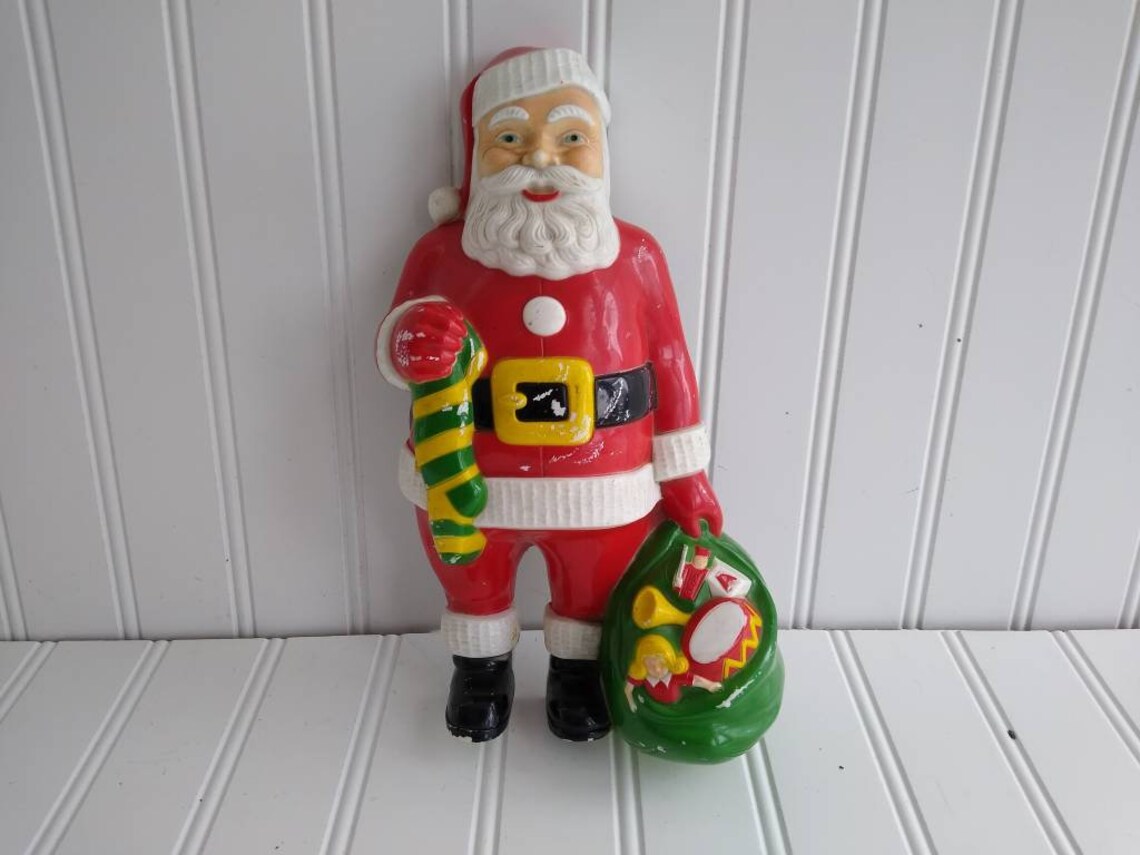 10 Hard Plastic Santa Claus Christmas Decoration by Etsy
