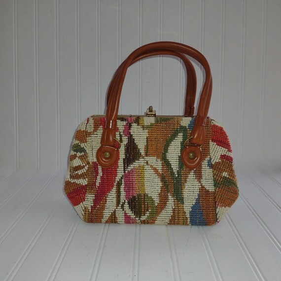 VINTAGE Carpet Bag Purse.  Gorgeous Fall Handbag … - image 4