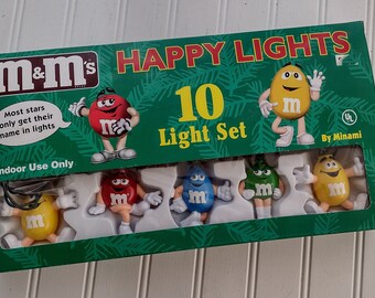 Vintage M&m's Happy Lights M and M Christmas Light Set of - Etsy