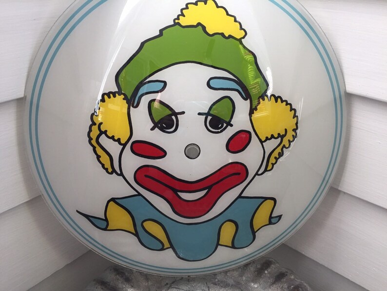 VINTAGE Circus Clown Glass Light Shade Cover for Ceiling Light Etsy