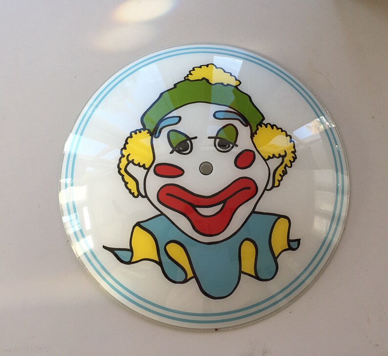 VINTAGE Circus Clown Glass Light Shade Cover for Ceiling Light Etsy