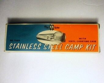 Stainless Steel Camp Kit and Box The A Line NO. 72 SS Camping Kit, Outdoors Eating