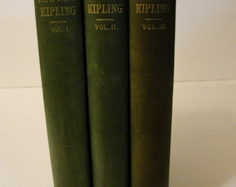 Rudyard Kipling Three Volume Set 1900 Hardback Books. Selected Works