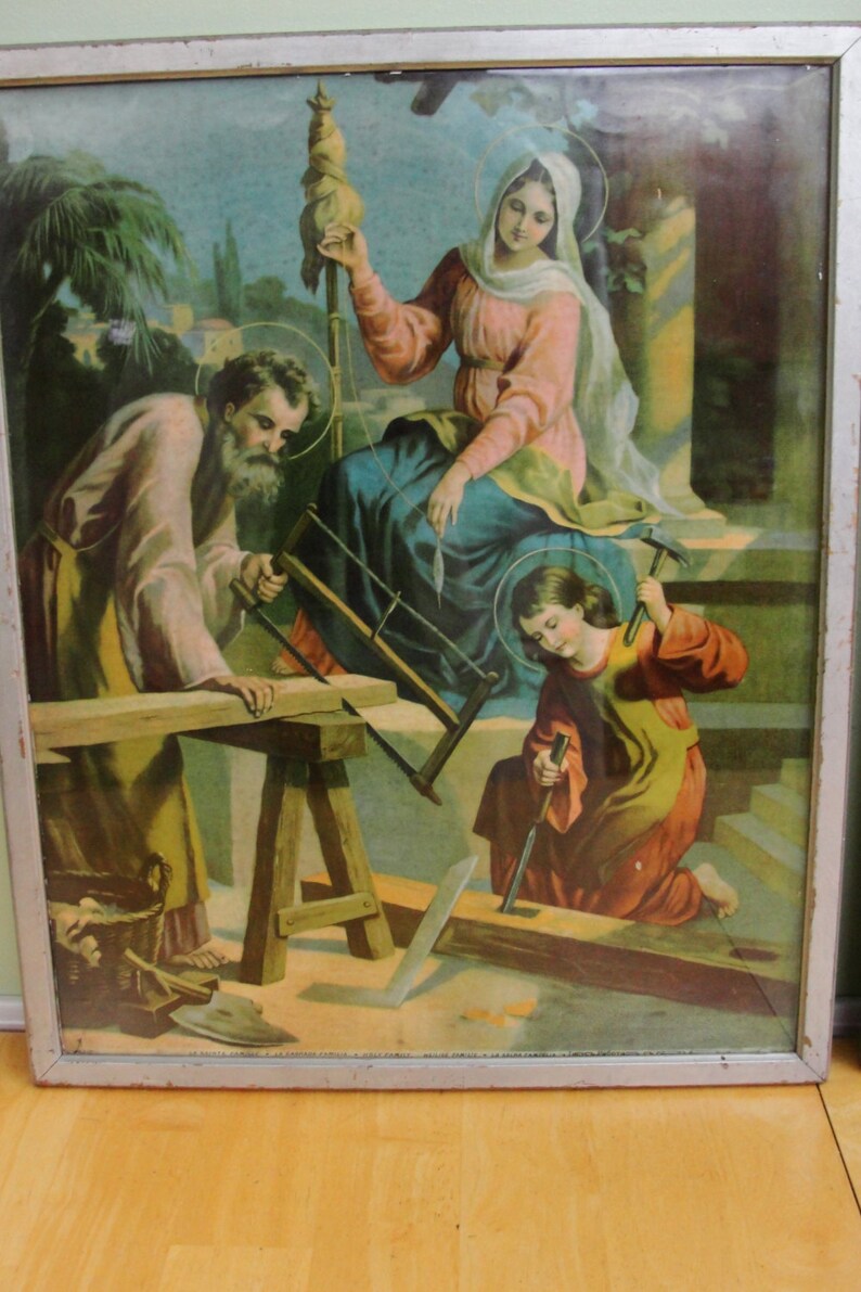 The Holy Family. Antique Religious Lithographs of Framed Art. Etsy