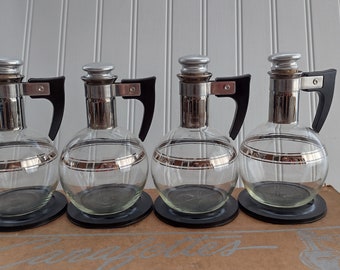 VINTAGE Carafetts from Inland Products in Original Box.  Set of 4 Carafes IOB