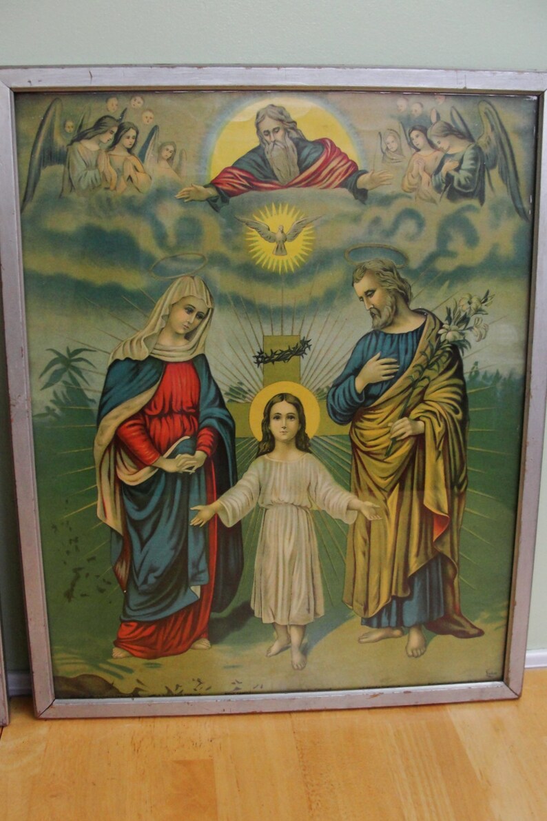 The Holy Family. Antique Religious Lithographs of Framed Art. Etsy